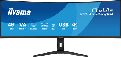 iiyama ProLite XCB4994DQSU-B1 computer monitor 124.5 cm (49") 5120 x 1440 pixels Dual QHD LCD Black