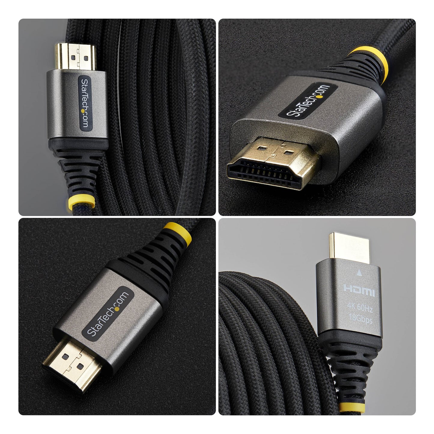 StarTech.com 3m (10ft) Premium Certified High Speed HDMI Cable, Ultra Flexible HDMI Cable, 4K 60Hz/1440p 144Hz w/HDR10/ARC, 18Gbps, High Flex Braided HDMI Cord