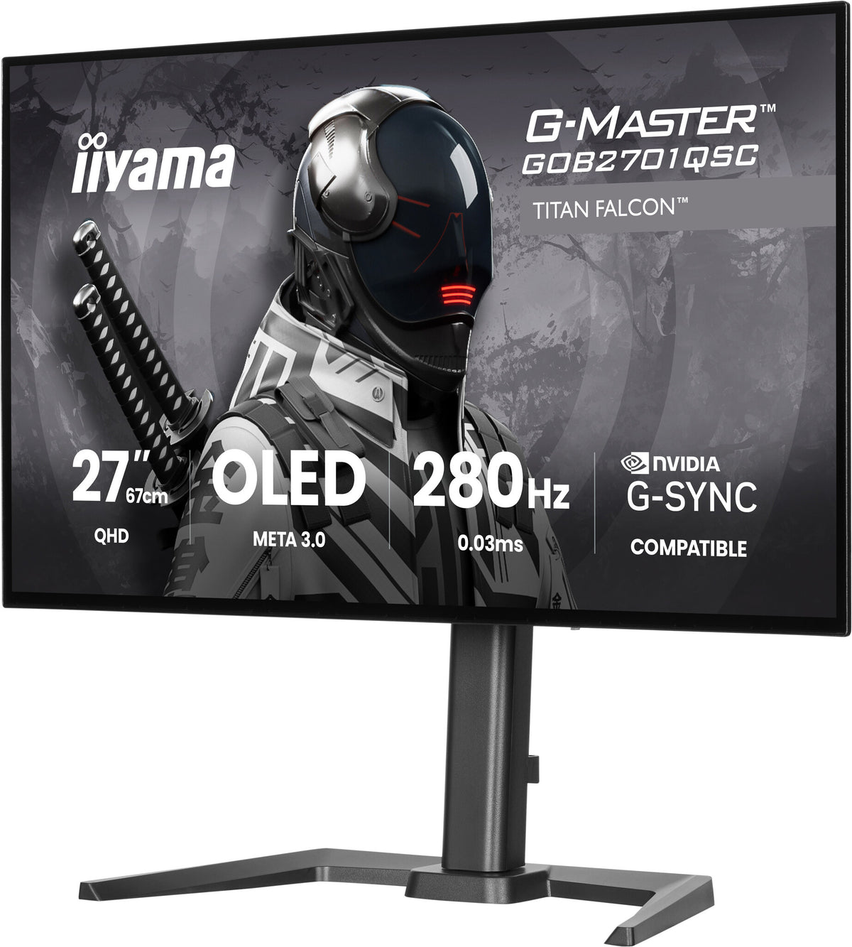 iiyama G-MASTER GOB2701QSC-B1 computer monitor 68.6 cm (27") 2560 x 1440 pixels 2K Ultra HD OLED Black