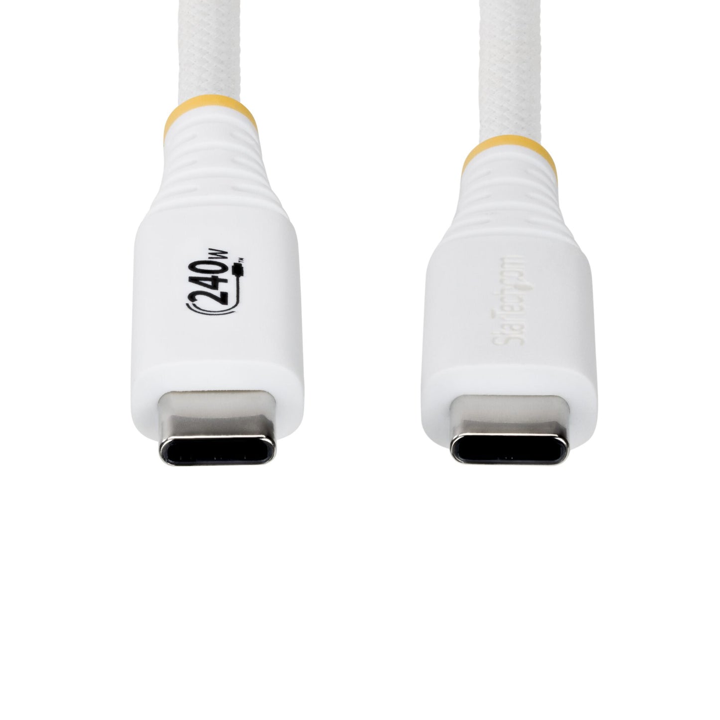 StarTech.com 1m (3ft) USB-C Charging Cable, Durable and Ultra-Flexible, 240W (5A) PD EPR, USB 2.0 Laptop Charger Cable, USB-IF Certified, Rugged USB-C Charging Cord - White