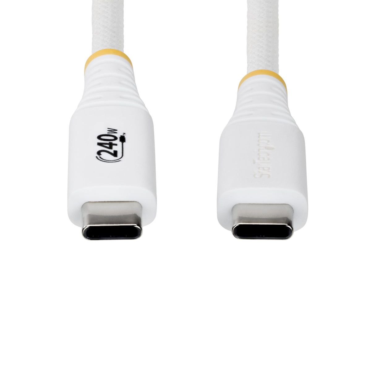 StarTech.com 2m (6ft) USB-C Charging Cable, Durable and Ultra-Flexible, 240W (5A) PD EPR, USB 2.0 Laptop Charger Cable, USB-IF Certified, Rugged USB-C Charging Cord - White