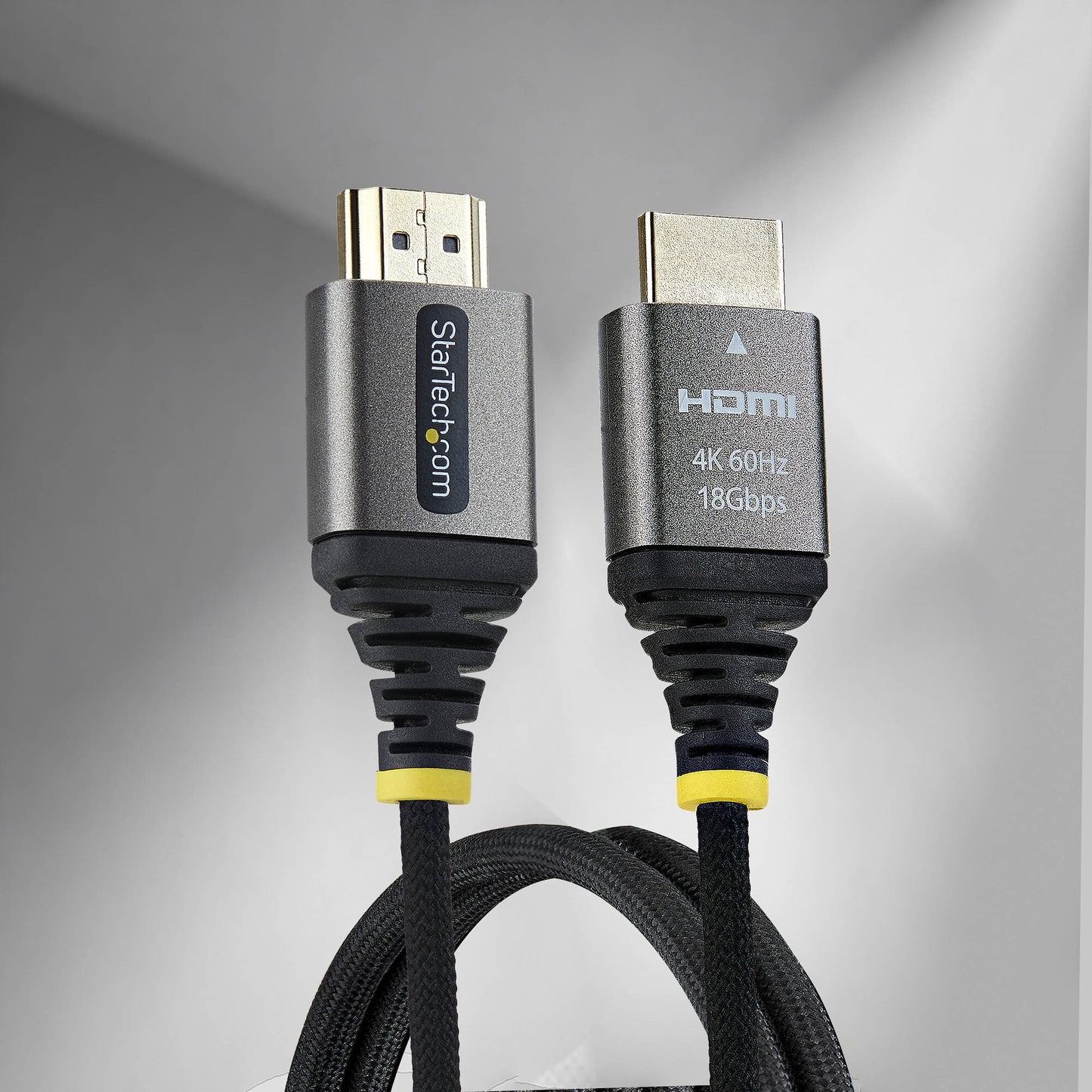 StarTech.com 50cm (1.6ft) Premium Certified High Speed HDMI Cable, Ultra Flexible HDMI Cable, 4K 60Hz/1440p 144Hz w/HDR10/ARC, 18Gbps, High Flex Braided HDMI Cord