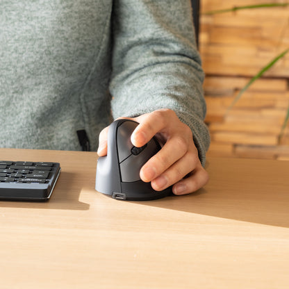 R-Go Tools Ergonomic mouse R-Go HE Break with break software, medium (hand size 165-185 mm), left-handed, Bluetooth, black