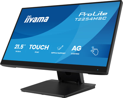 iiyama T2254MSC-B2AG computer monitor 54.6 cm (21.5") 1920 x 1080 pixels Full HD LED Touchscreen Black