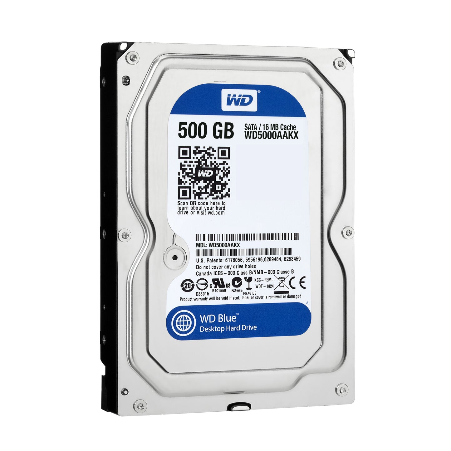 Western Digital Blue 500GB internal hard drive 7200 RPM 16 MB 3.5" Serial ATA