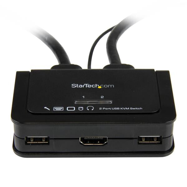 StarTech.com 2 Port USB HDMI Cable KVM Switch with Audio and Remote Switch – USB Powered