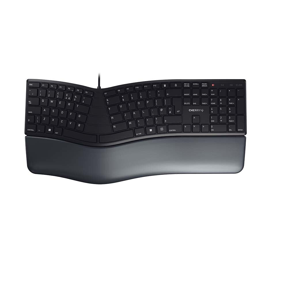 CHERRY KC 4500 ERGO Corded Ergonomic Keyboard, Black, USB (QWERTY - UK)