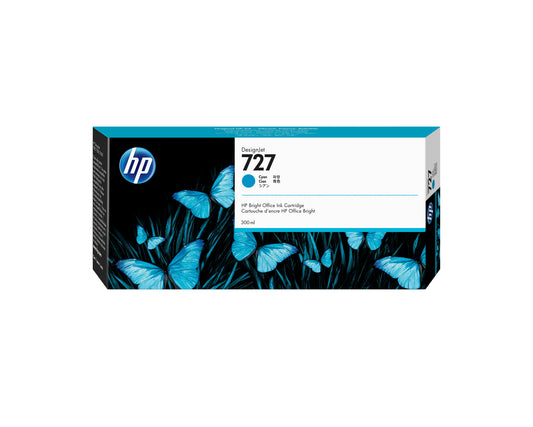 HP 727 cyan DesignJet ink cartridge, 300ml