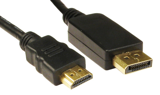 Cables Direct Display Port/HDMI, 3m DisplayPort Black