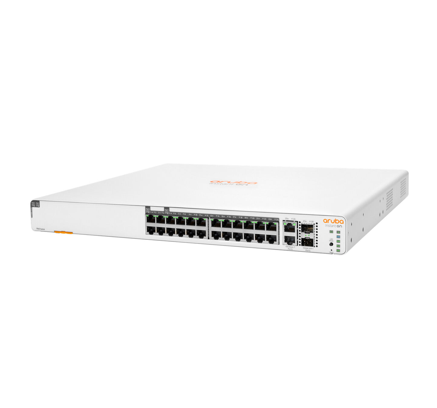 HPE Aruba Networking Aruba Instant On 1960 24G 20p Class4 4p Class6 PoE 2XGT 2SFP+ 370W Managed L2+ Gigabit Ethernet (10/100/1000) Power over Ethernet (PoE) 1U