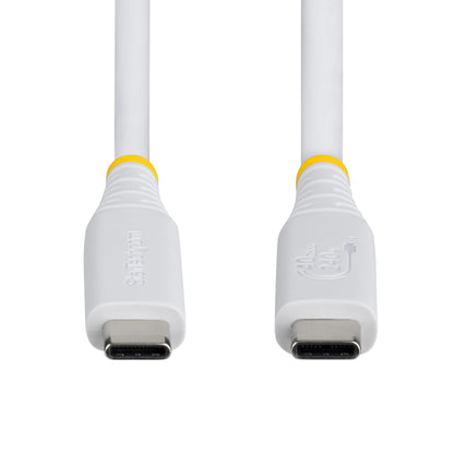 StarTech.com 50cm (1.6ft) USB4 Cable, 40Gbps, USB-IF Certified USB-C Cable, 240W PD, 8K 60Hz/4K 240Hz DP2.1 DP40, TPE Jacket, Thunderbolt 4 Compatible - White USB-C Cord