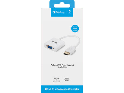 Sandberg HDMI to VGA+Audio Converter