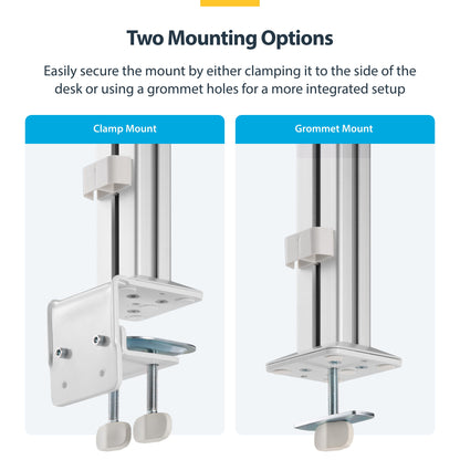 StarTech.com Six-Monitor Desk Mount with Crossbar, Up To 32-inch Computer Screens, Max 17.6lb (8kg) each, Dual Column, C-clamp/Grommet, Height Adjustable