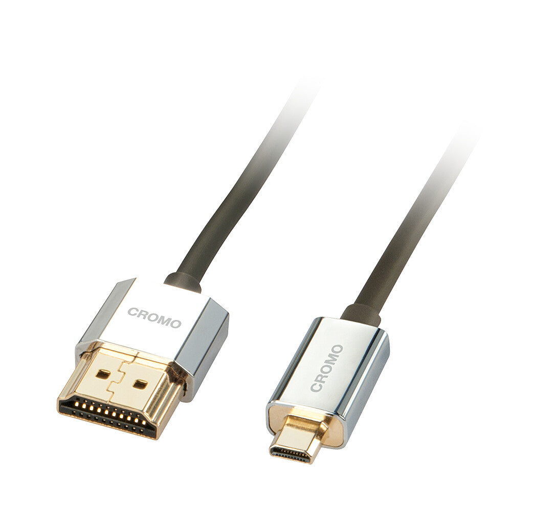 Lindy 0.5m CROMO Slim High Speed HDMI to Micro HDMI Cable with Ethernet