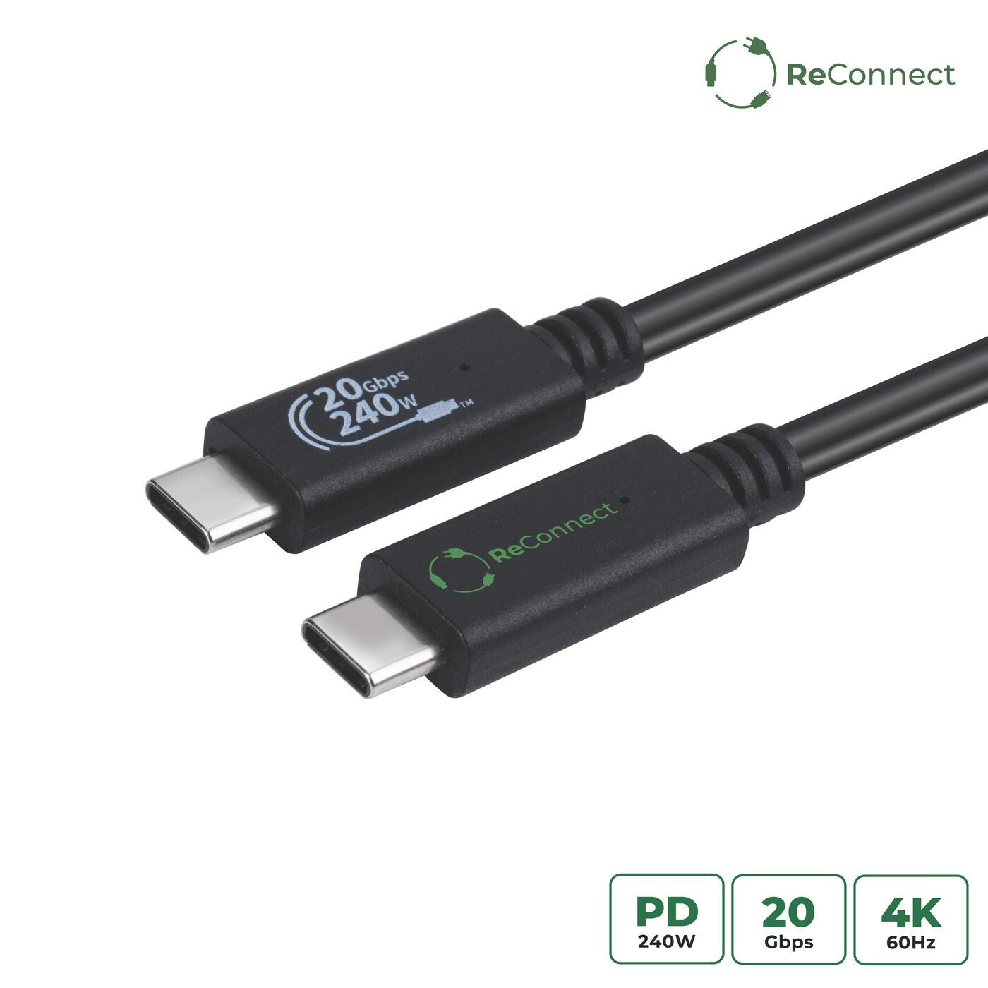 Microconnect ECO-USB3.2CC1 USB cable USB 3.2 Gen 2x2 1 m USB C Black