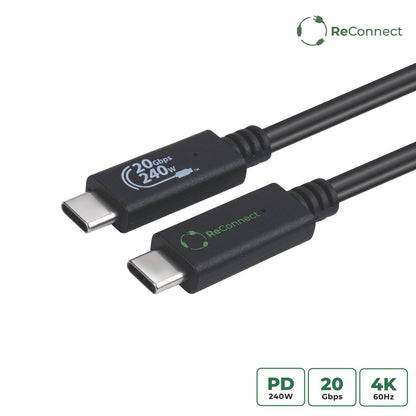 Microconnect ECO-USB3.2CC1.5 USB cable USB 3.2 Gen 2x2 1.5 m USB C Black