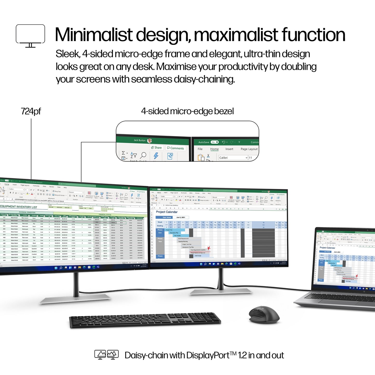 HP Series 7 Pro 23.8 inch FHD Monitor - 724pf