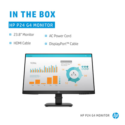 HP P24 G4 computer monitor 60.5 cm (23.8") 1920 x 1080 pixels Full HD Black