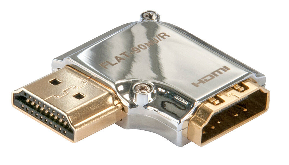 Lindy CROMO HDMI Male to HDMI Female 90 Degree Right Angle Adapter - Right