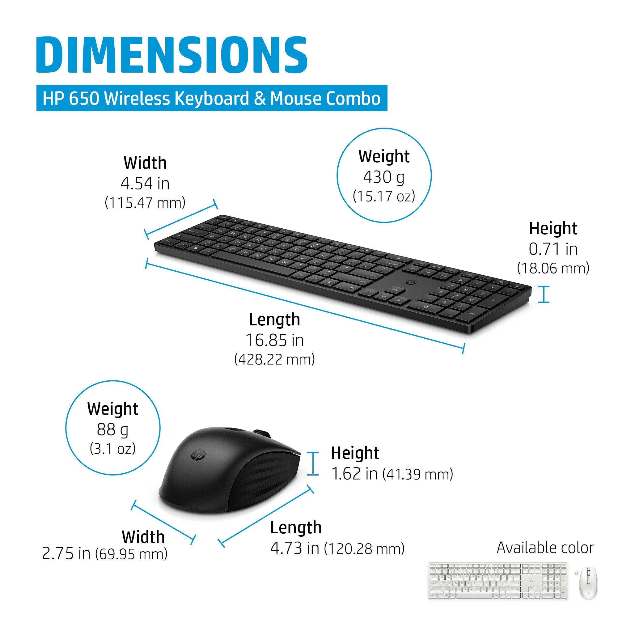 HP 650 Wireless Keyboard and Mouse Combo