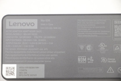 Lenovo 5A10W86262 power adapter/inverter Indoor 65 W Black