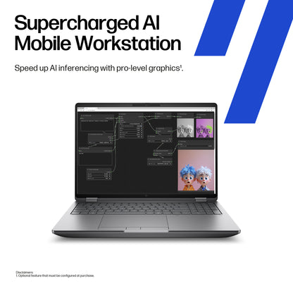 HP ZBook Fury G1i Data Science Intel Core Ultra 9 285HX Mobile workstation 40.6 cm (16") WUXGA 64 GB DDR5-SDRAM 1 TB SSD NVIDIA RTX PRO 4000 Blackwell Wi-Fi 7 (802.11be) Windows 11 Pro AI Workstation, AI PC Silver
