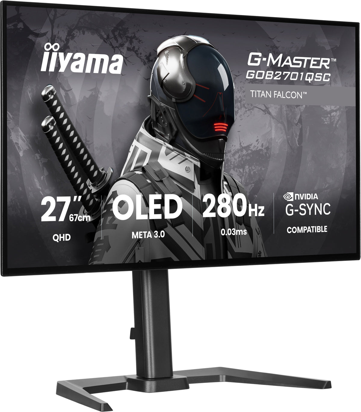 iiyama G-MASTER GOB2701QSC-B1 computer monitor 68.6 cm (27") 2560 x 1440 pixels 2K Ultra HD OLED Black