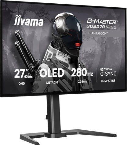 iiyama G-MASTER GOB2701QSC-B1 computer monitor 68.6 cm (27") 2560 x 1440 pixels 2K Ultra HD OLED Black