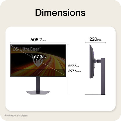 LG UltraGear GX7 WOLED 27-inch 4th Gen. QHD Gaming Monitorㅣ27GX790B with Dual-Mode(720Hz@HD, 540Hz@QHD), 0.02ms(GtG), DP2.1, VESA DisplayHDR™ True Black 500