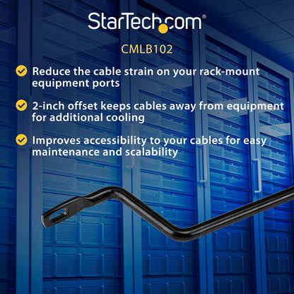 StarTech.com Horizontal Cable Lacing Bars with 2 in. Offset for Racks - 10 Pack