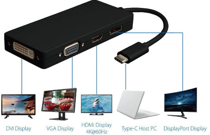 Microconnect USB3.1CCOM10 USB graphics adapter 3840 x 2160 pixels Black