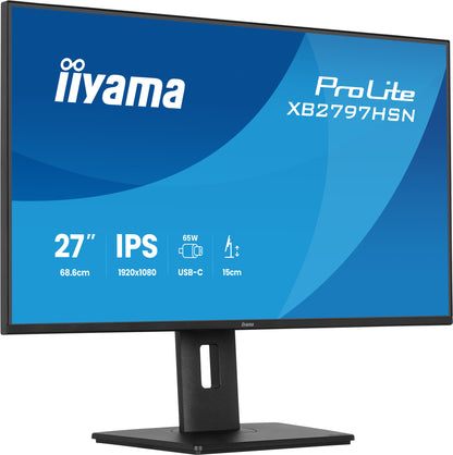 iiyama ProLite XB2797HSN-B1 computer monitor 68.6 cm (27") 1920 x 1080 pixels Full HD LCD Black