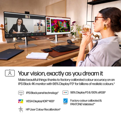 HP Series 7 Pro 27 inch 4K Conferencing Monitor - 727pm PVC Free
