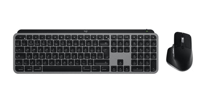 Logitech Master MX Keys S Combo for Mac keyboard Mouse included Home/Office RF Wireless + Bluetooth QWERTY UK English Aluminium, Black