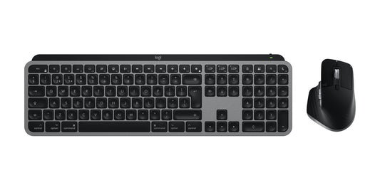 Logitech Master MX Keys S Combo for Mac keyboard Mouse included Home/Office RF Wireless + Bluetooth QWERTY UK English Aluminium, Black
