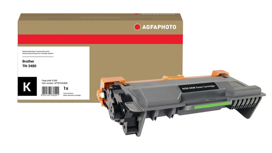 AgfaPhoto Compatible Toner Cartridge, Black, Replacement for Brother TN-3480, 8000 Pages