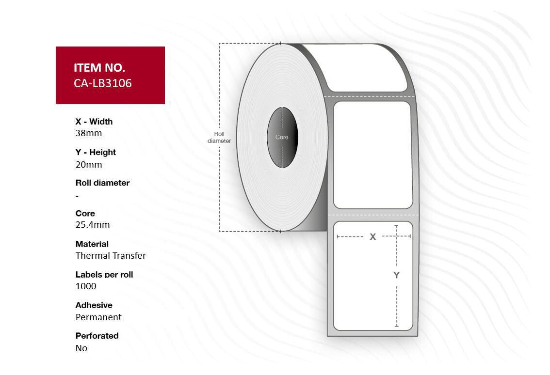 Capture CA-LB3106 printer label White