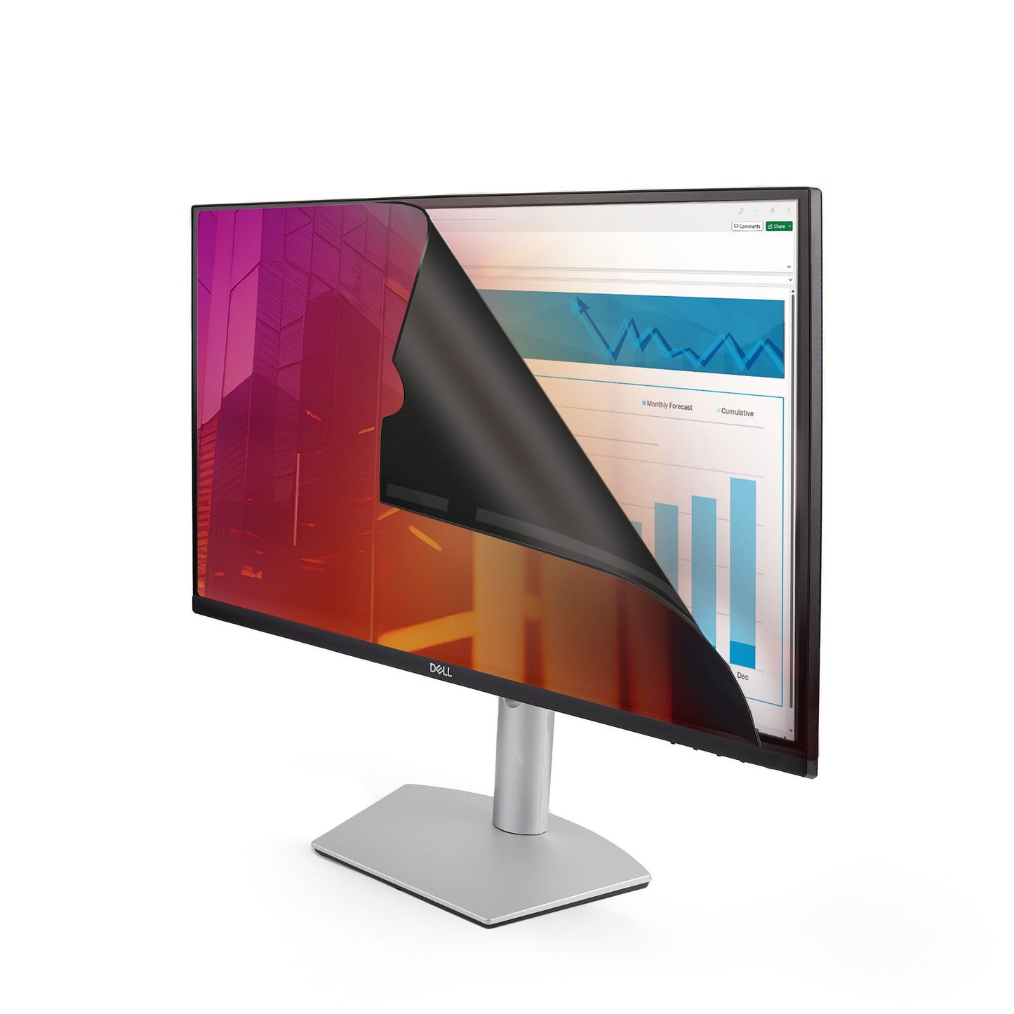 StarTech.com 24-inch 16:9 Gold Monitor Privacy Screen, Reversible Filter w/Enhanced Privacy, Glossy Computer Security Filter, Removable Screen Protector/Shield, +/- 30 Deg.