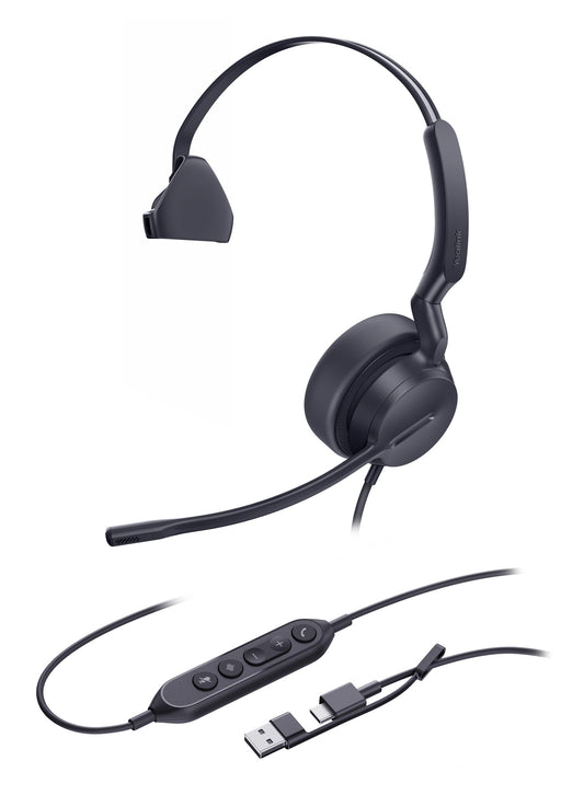 Yealink UH42 Mono UC USB-C/A headset, Head-band, Wired connection, Boom microphone, Calls/Music