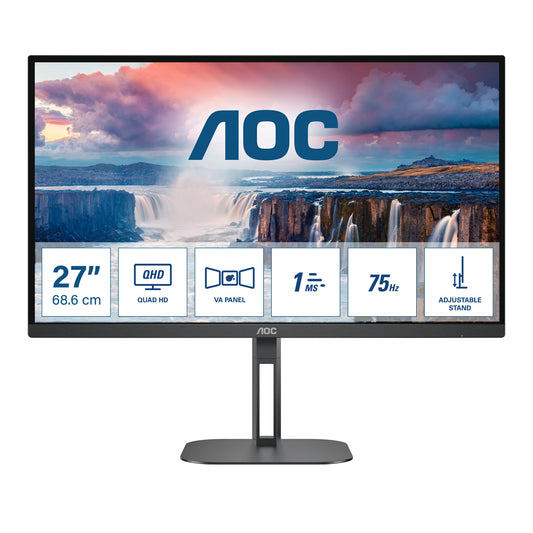 AOC V5 Q27V5N/BK computer monitor 68.6 cm (27") 2560 x 1440 pixels Quad HD LED Black