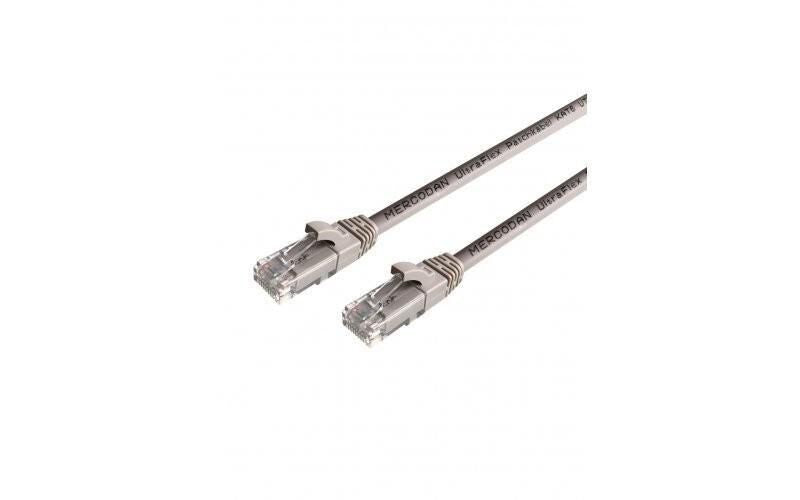 Mercodan UltraFlex Patchkabel KAT6 UTP, 25m, Grå, LSZH Halogenfri, AWG26, kobber, FLUKE testet networking cable Grey Cat6 U/UTP (UTP) Round