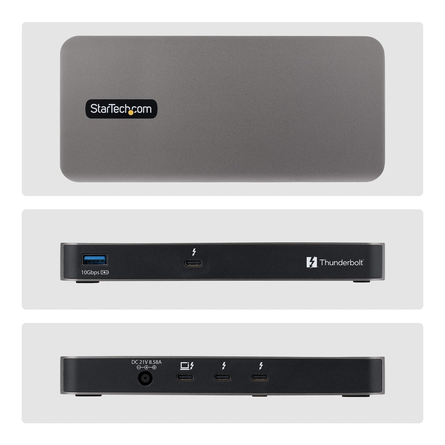 StarTech.com 4-Port Thunderbolt 5 Hub with Thunderbolt Share KVM, 80/120Gbps, 8K Multi-Display, 140W PD, USB-A 10Gbps, TB4 & USB4, MacBook M4 Pro M4 Max M5