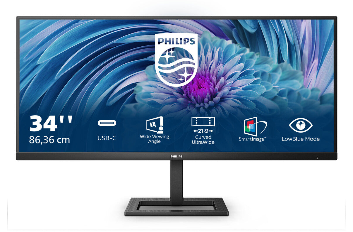 Philips E Line 346E2LAE/00 LED display 86.4 cm (34") 3440 x 1440 pixels Wide Quad HD LCD Black