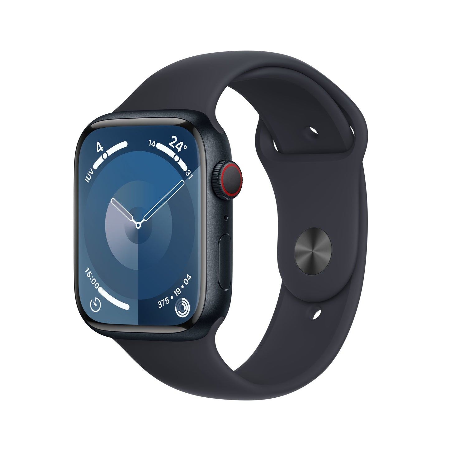 Apple Watch Series 9 45 mm Digital 396 x 484 pixels Touchscreen 4G Black Wi-Fi GPS (satellite)