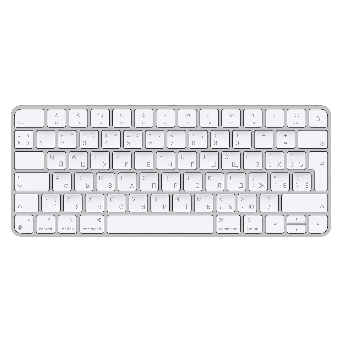 Apple Magic keyboard USB + Bluetooth Russian Aluminium, White