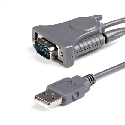 StarTech.com 3ft (91cm) 1-Port USB to Serial Cable, DB9/DB25 RS232 to USB Converter, Prolific, USB to Serial Adapter