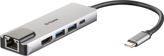 D-Link DUB-M520 laptop dock/port replicator Wired Thunderbolt 3 Aluminium, Black