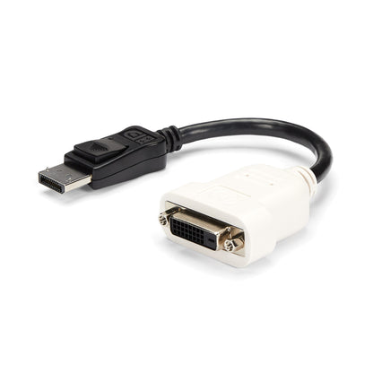 StarTech.com DisplayPort to DVI Adapter - DisplayPort to DVI-D Adapter/Video Converter - 1080p - DP 1.2 to DVI Monitor/Display Cable Adapter Dongle - DP to DVI Adapter - Latching DP Connector