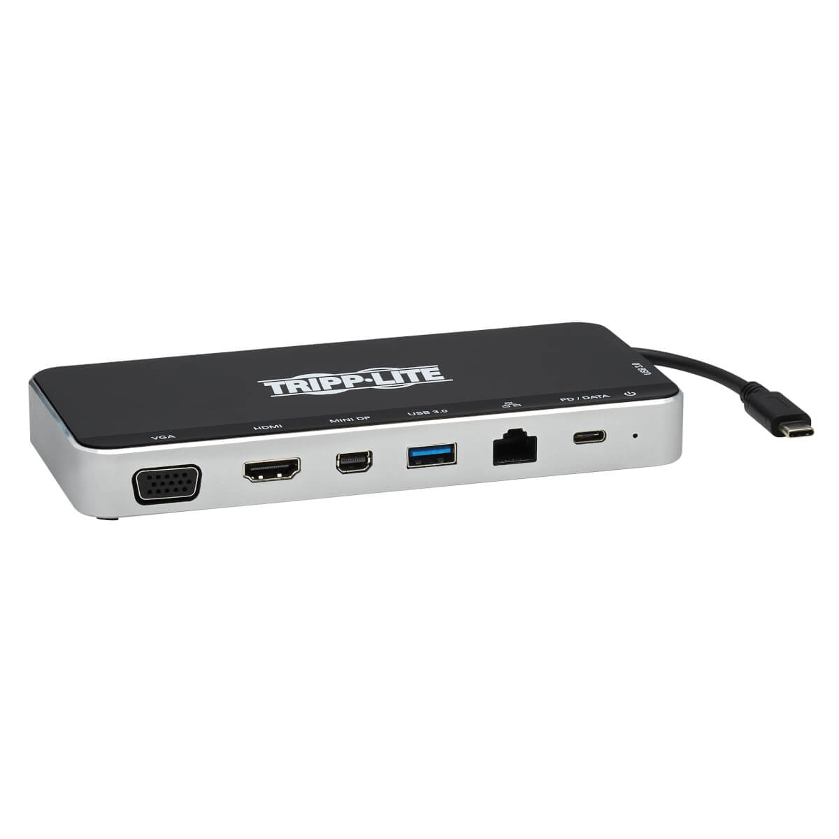 Tripp Lite U442-DOCK16-B USB Dock, Triple Display - 4K HDMI & mDP, VGA, USB 3.x (5Gbps), USB-A/C Hub, GbE, 60W PD Charging