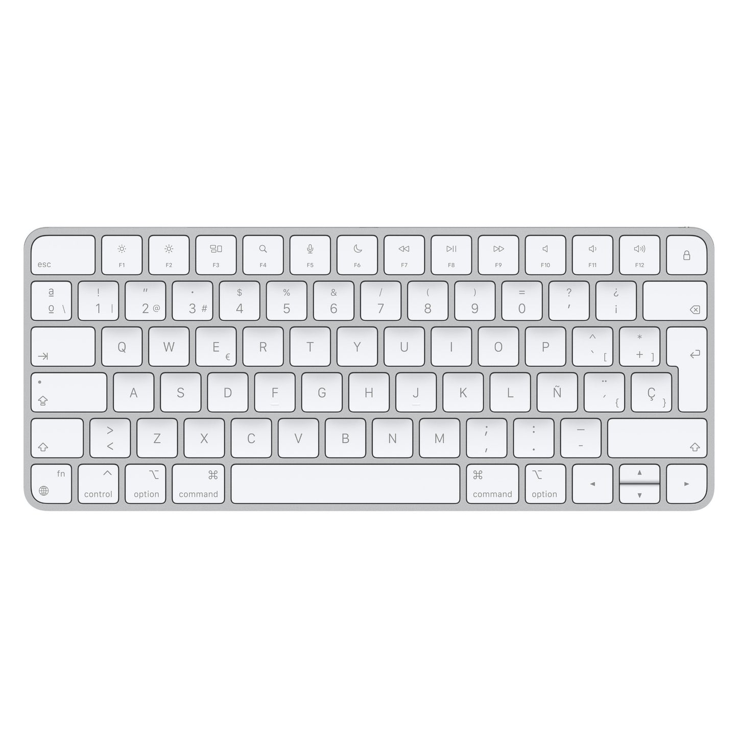 Apple Magic keyboard USB + Bluetooth Spanish Aluminium, White